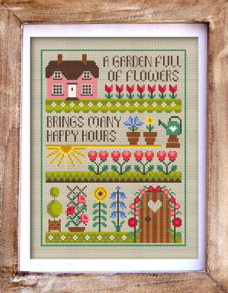 A Garden Full Of Flowers - Cross Stitch Pattern