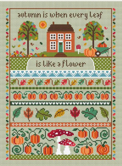 Pumpkin Cottage - Cross Stitch Pattern