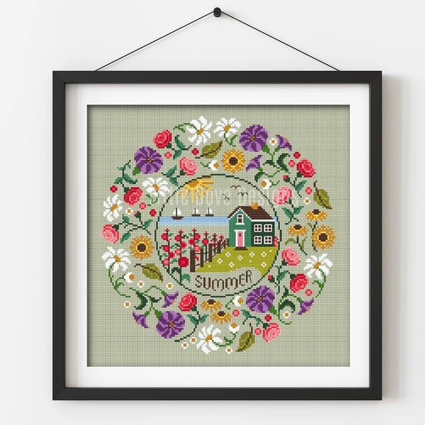 Seasonal Circles - Summer - Cross Stitch Pattern
