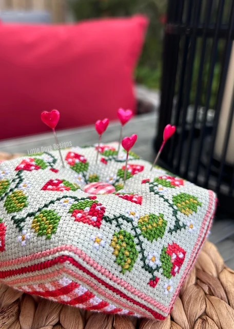 Strawberry Fayre Biscornu - Cross Stitch Pattern