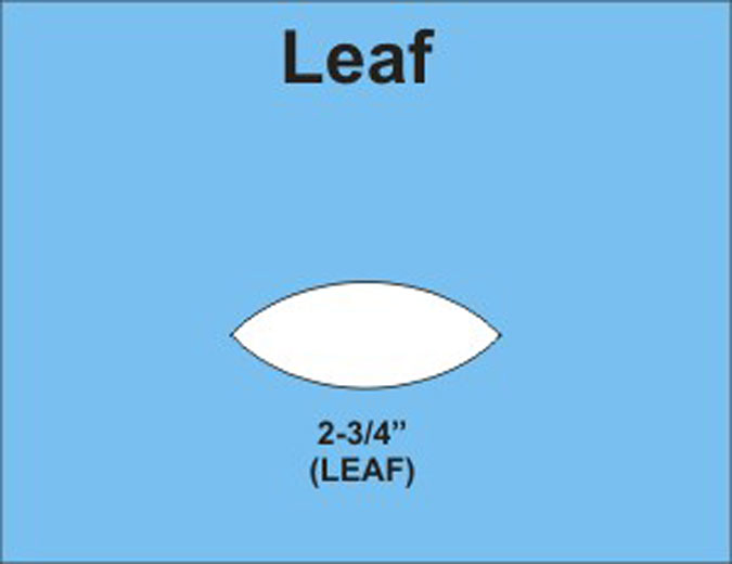 Leaves 2 3/4" 70pc for English Paper Piecing, zoomed in. Select this picture to zoom back out.