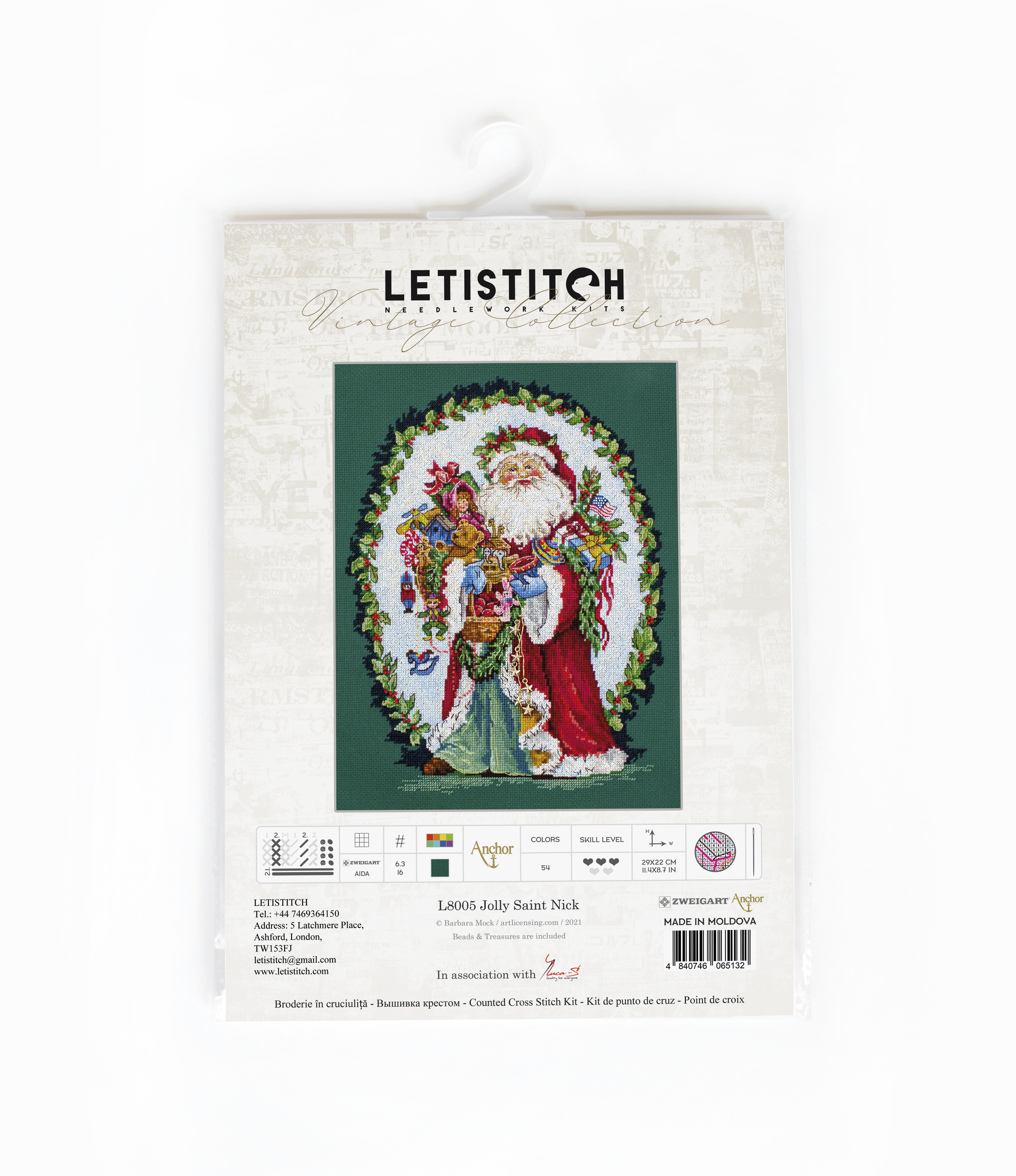 Jolly Saint Nick - Christmas Cross Stitch Kit