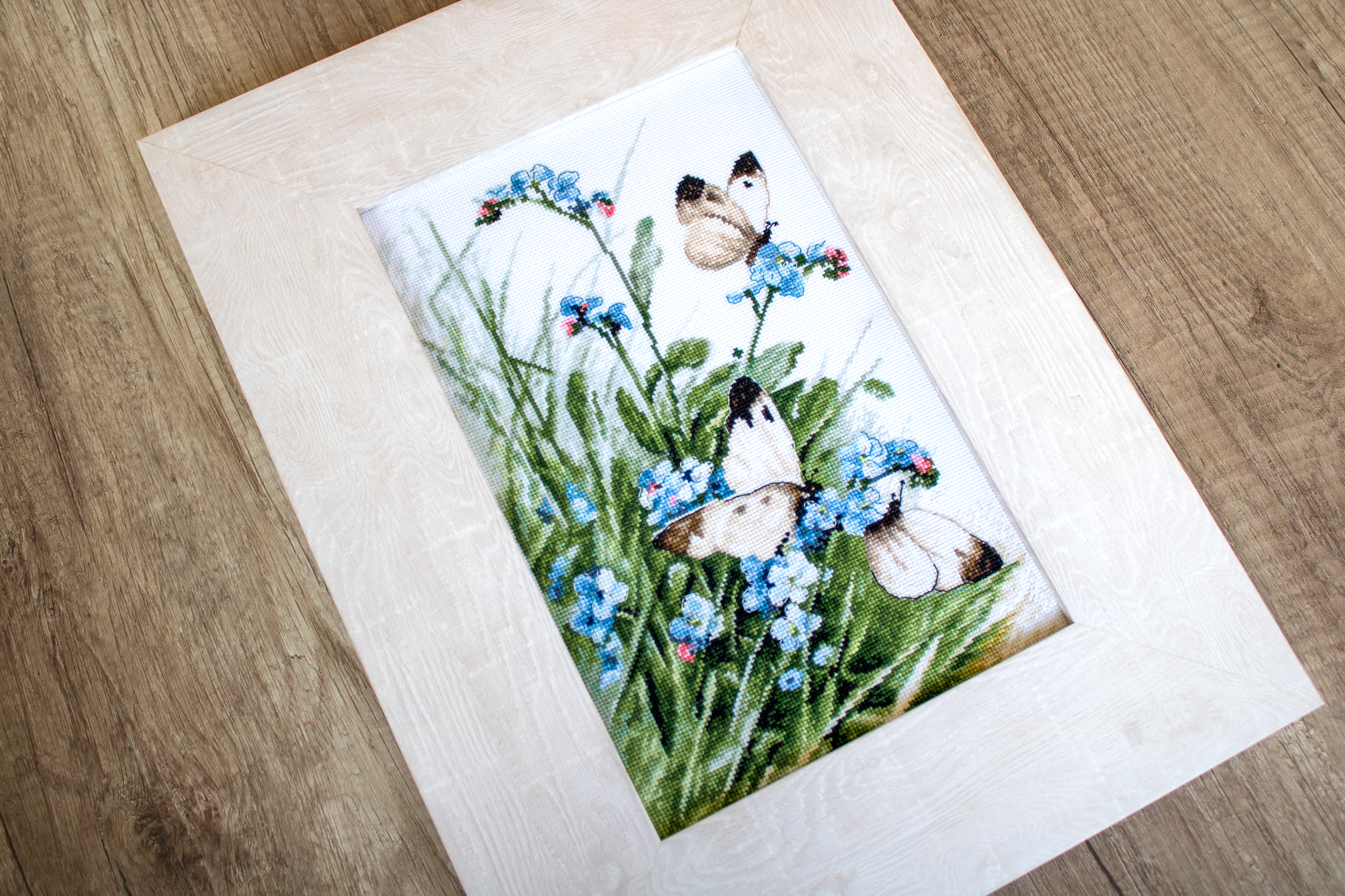 Butterflies and Bluebird Flowers - Cross Stitch Kit