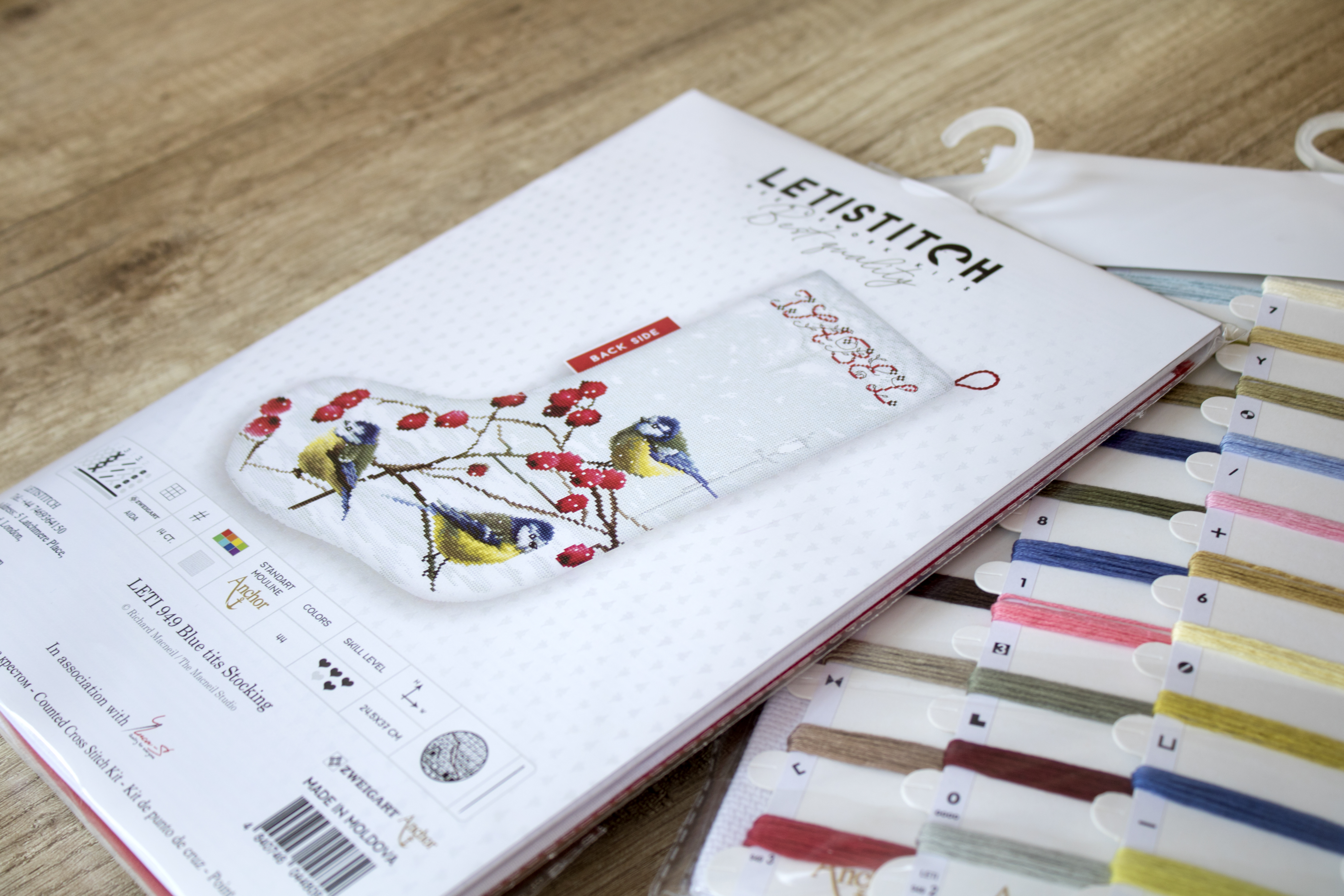Blue Tit Christmas Stocking - Cross Stitch Kit