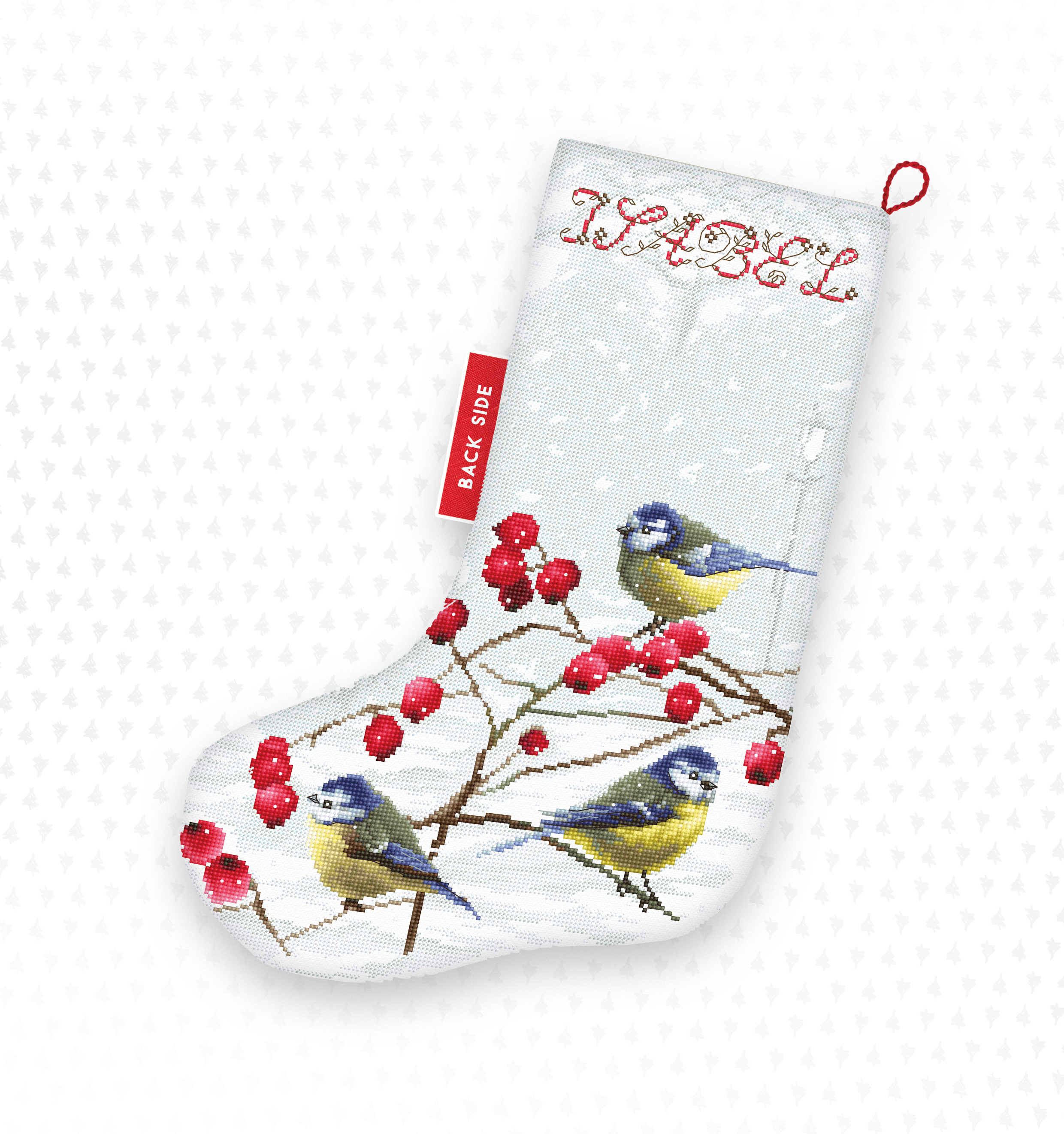 Blue Tit Christmas Stocking - Cross Stitch Kit