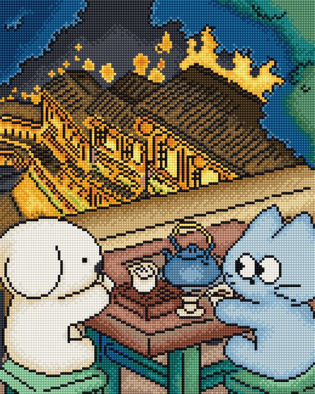 Tea Time - Cross Stitch Kit, zoomed in. Select this picture to zoom back out.