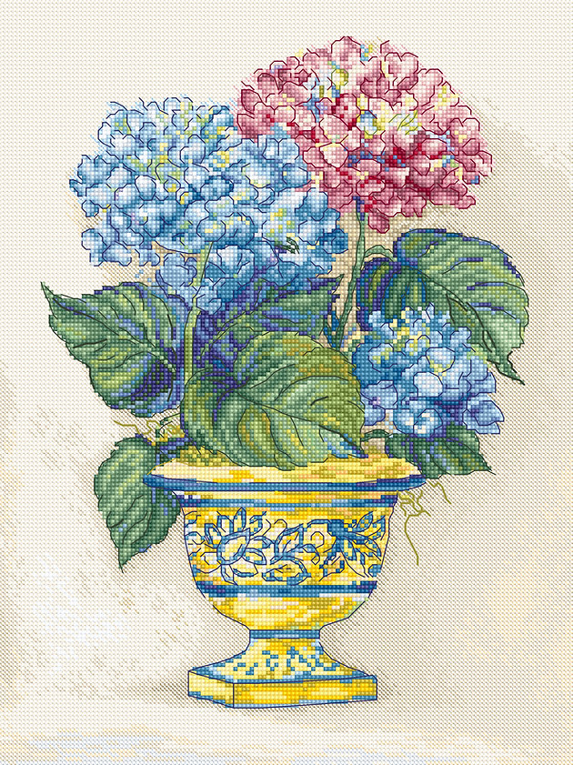 Hydrangea Blooms - Cross Stitch Pattern