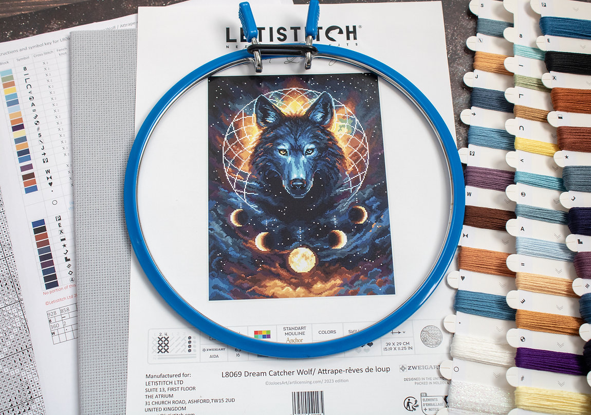 Dream Catcher Wolf - Cross Stitch Kit