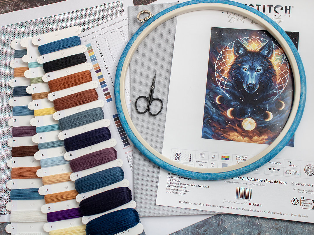 Dream Catcher Wolf - Cross Stitch Kit