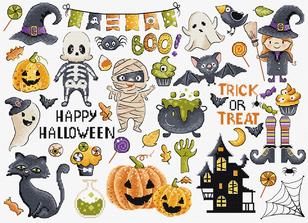 Halloween Sampler - Cross Stitch Kit