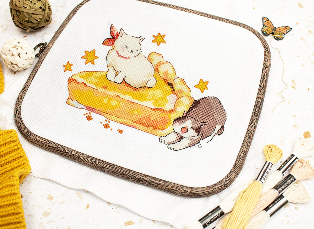 Eating Sleeping Stretching - Cross Stitch Kit