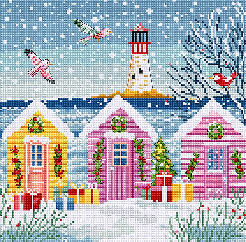 Snowy Sea Cottages - Cross Stitch Kit