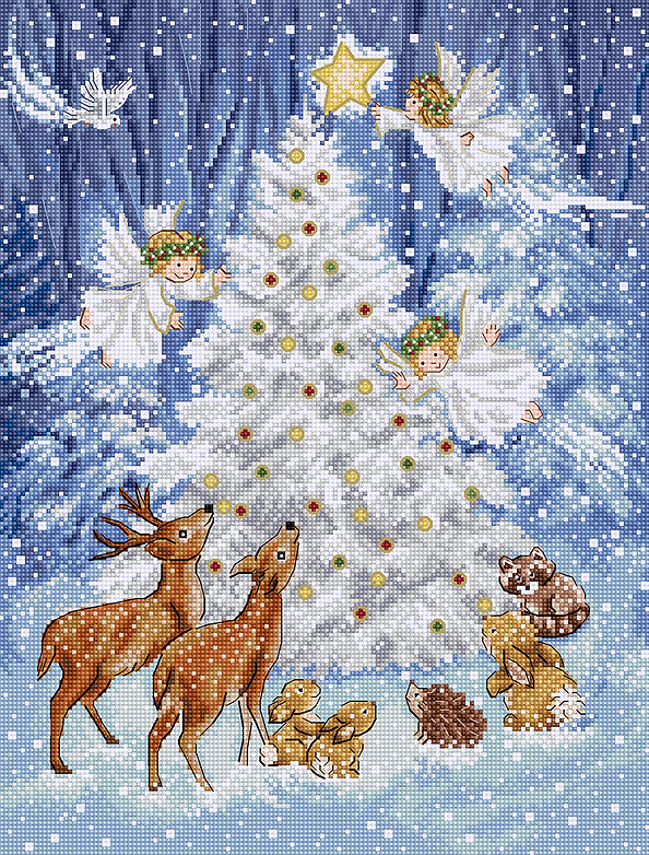 Angel In Wood - Christmas Cross Stitch Kit