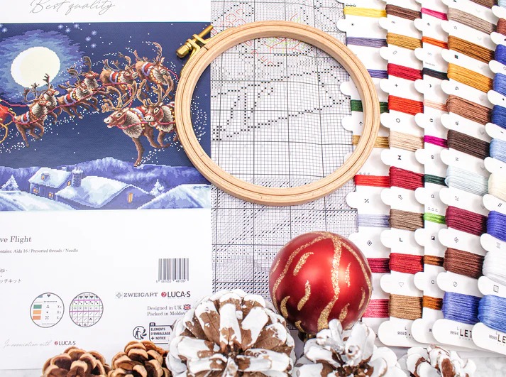 Christmas Eve Flight - Cross Stitch Kit 