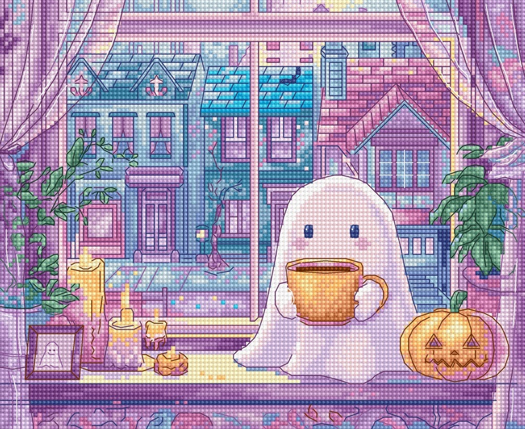 Pumpkin Latte Nights - Halloween Cross Stitch Kit