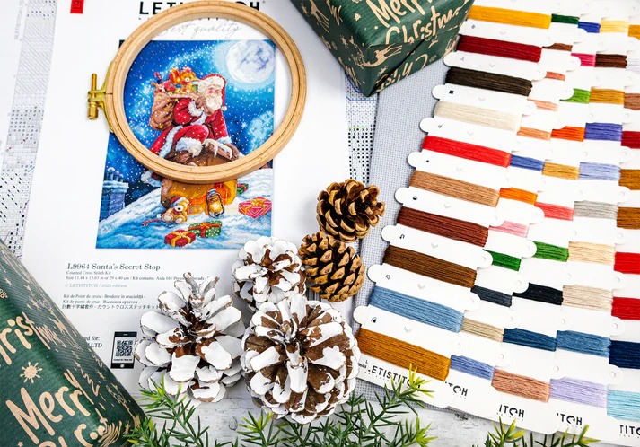 Santa's Secret Stop - Christmas Cross Stitch Kit 
