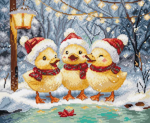 Holiday Ducklings - Christmas Cross Stitch Kit