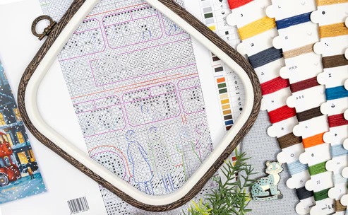 London Christmas Bus - Cross Stitch Kit 