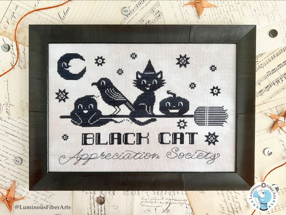Black Cat Appreciation - Halloween Cross Stitch Pattern