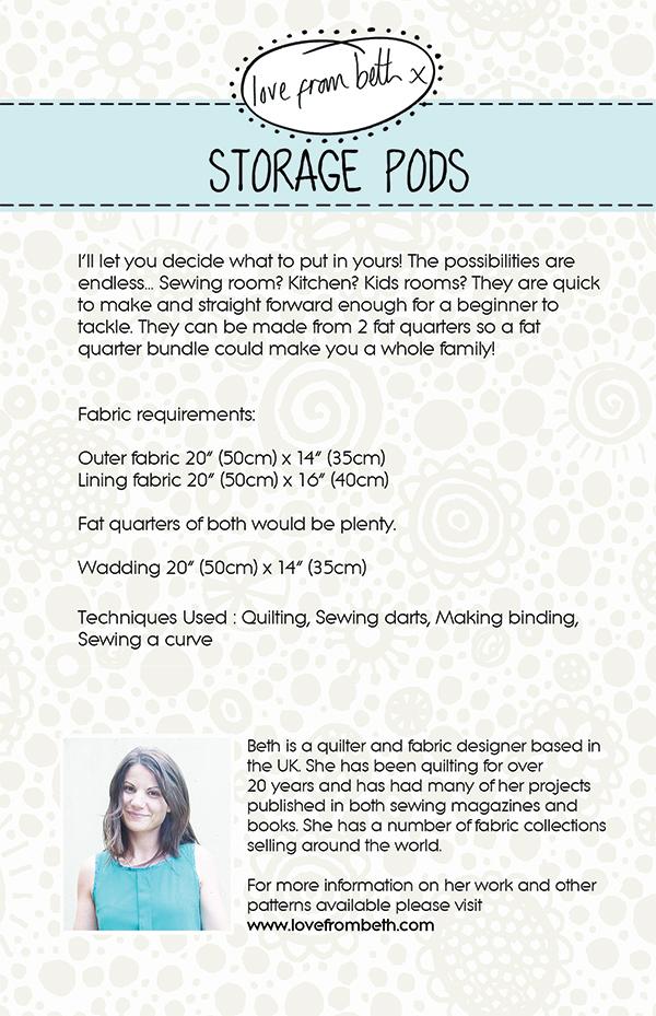 Storage Pods - Quilt Pattern