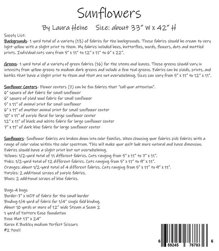 Sunflowers - Quilt Pattern