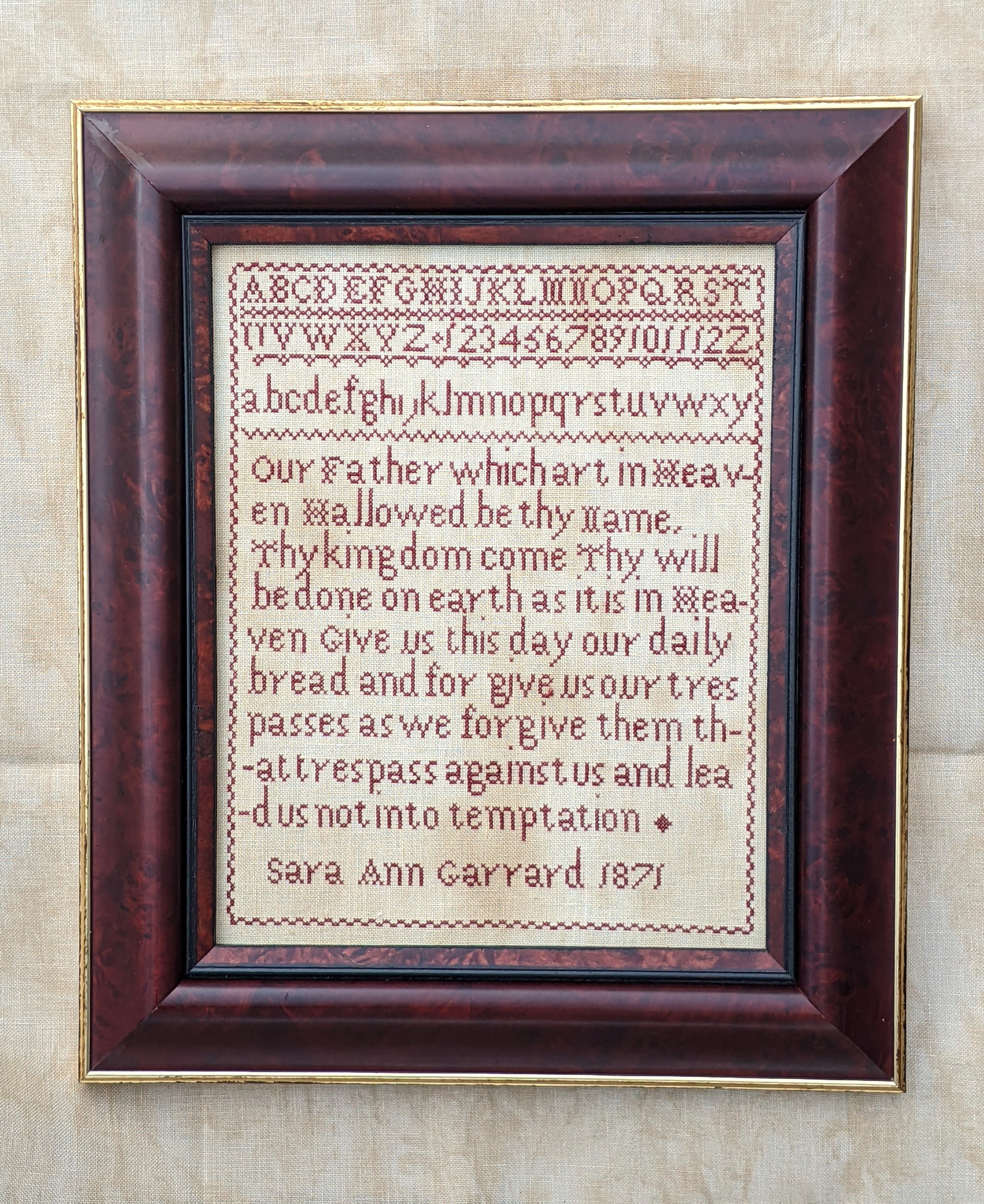 Sarah Ann Garrard 1871 - Cross Stitch Pattern
