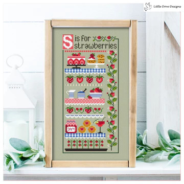 S is for Strawberries - Cross Stitch Pattern