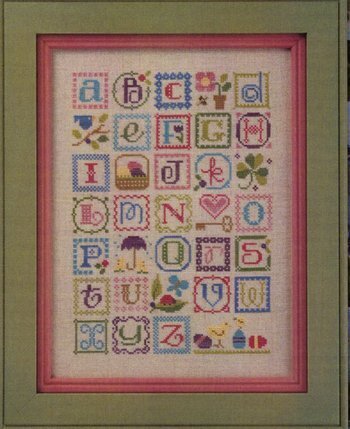Spring Alphabet (with Embellishments) - Cross Stitch Pattern