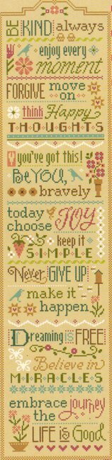 3 Little Words - Never Give Up - Cross Stitch Pattern