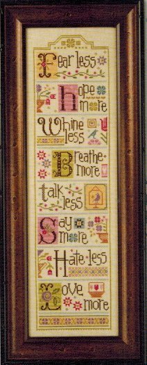 Less = More - Fear Less Hope More - Cross Stitch