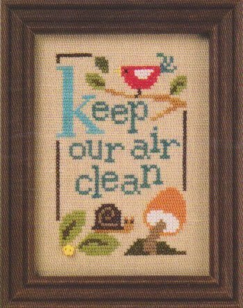 Green Flip-It - Keep Our Air Clean - Cross Stitch Pattern