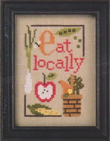 Green Flip-It - Eat Locally - Cross Stitch Pattern