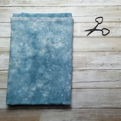 28 Count Pusher's Cerulean Lugana 12x17, zoomed in. Select this picture to zoom back out.