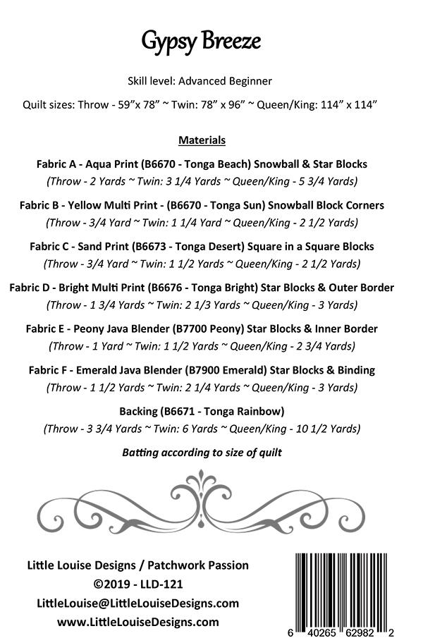 Gypsy Breeze - Quilt Pattern