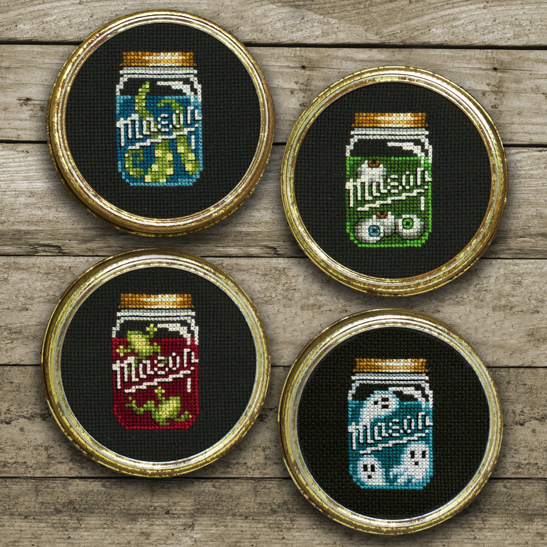 Weird Things in Mason Jars - Halloween Cross Stitch Pattern