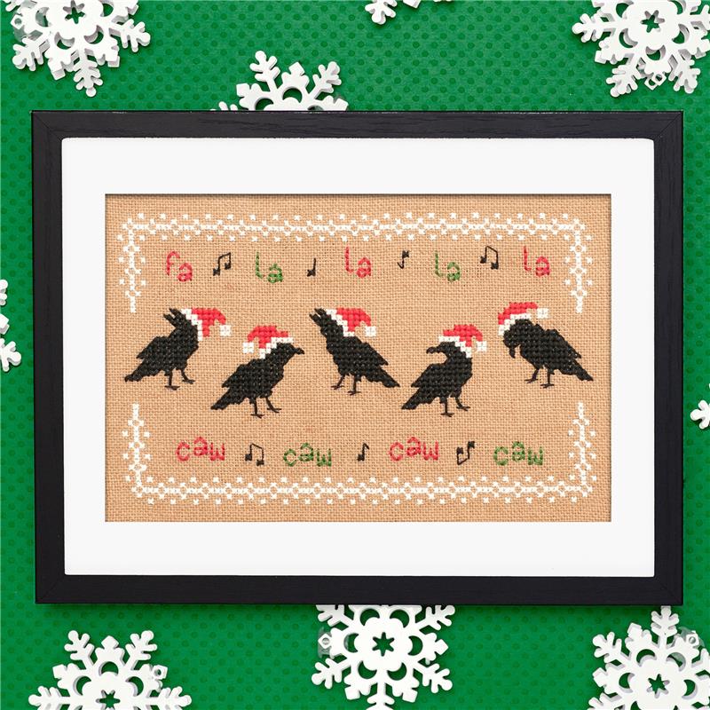 Fa La Caw - Christmas Cross Stitch Pattern