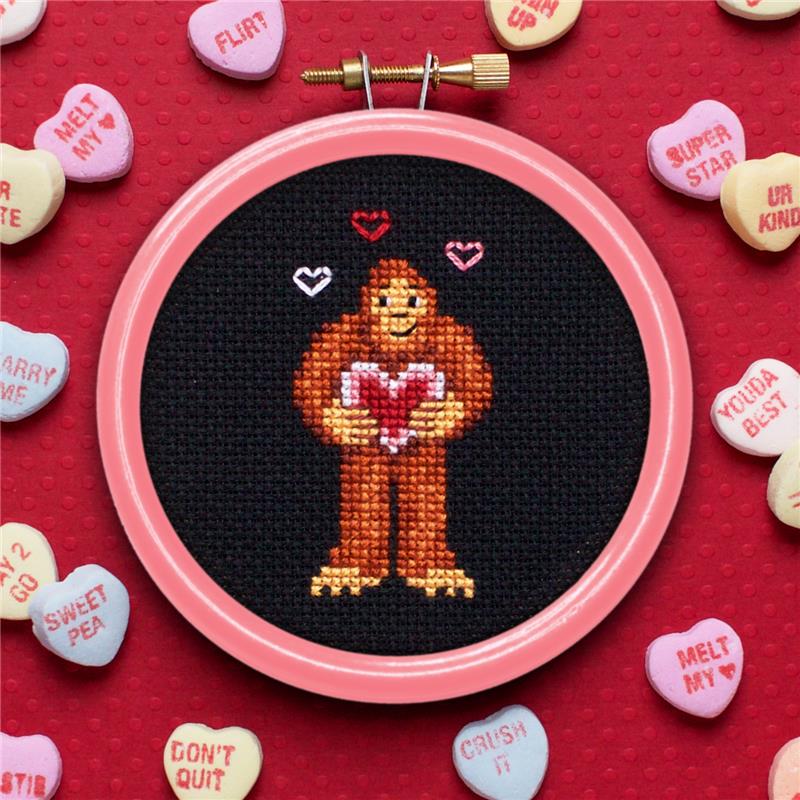 Bigfoot Valentine - Cross Stitch Pattern