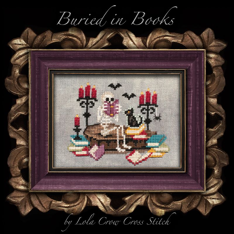 Buried in Books - Halloween Cross Stitch Pattern