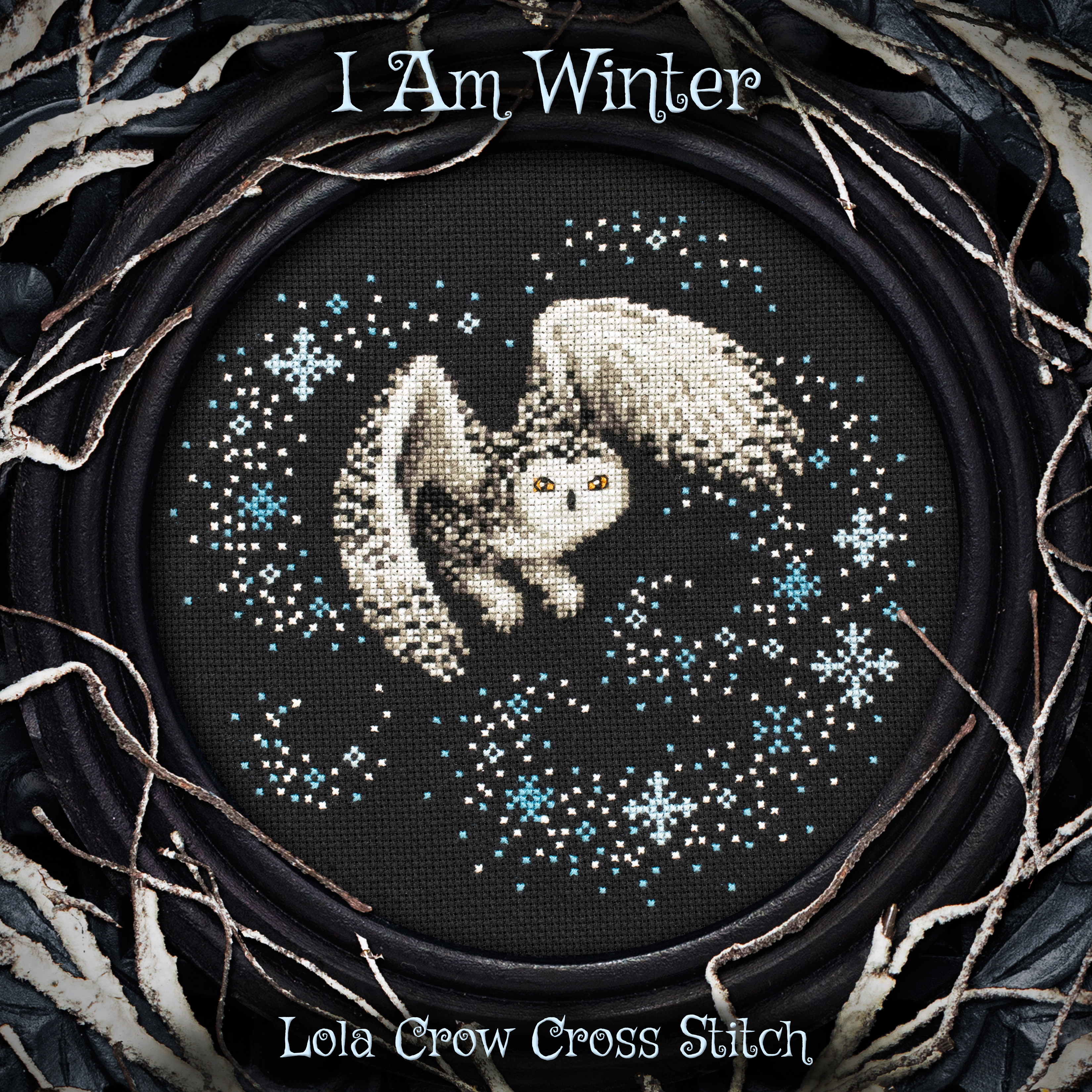 I am Winter - Cross Stitch Pattern, zoomed in. Select this picture to zoom back out.