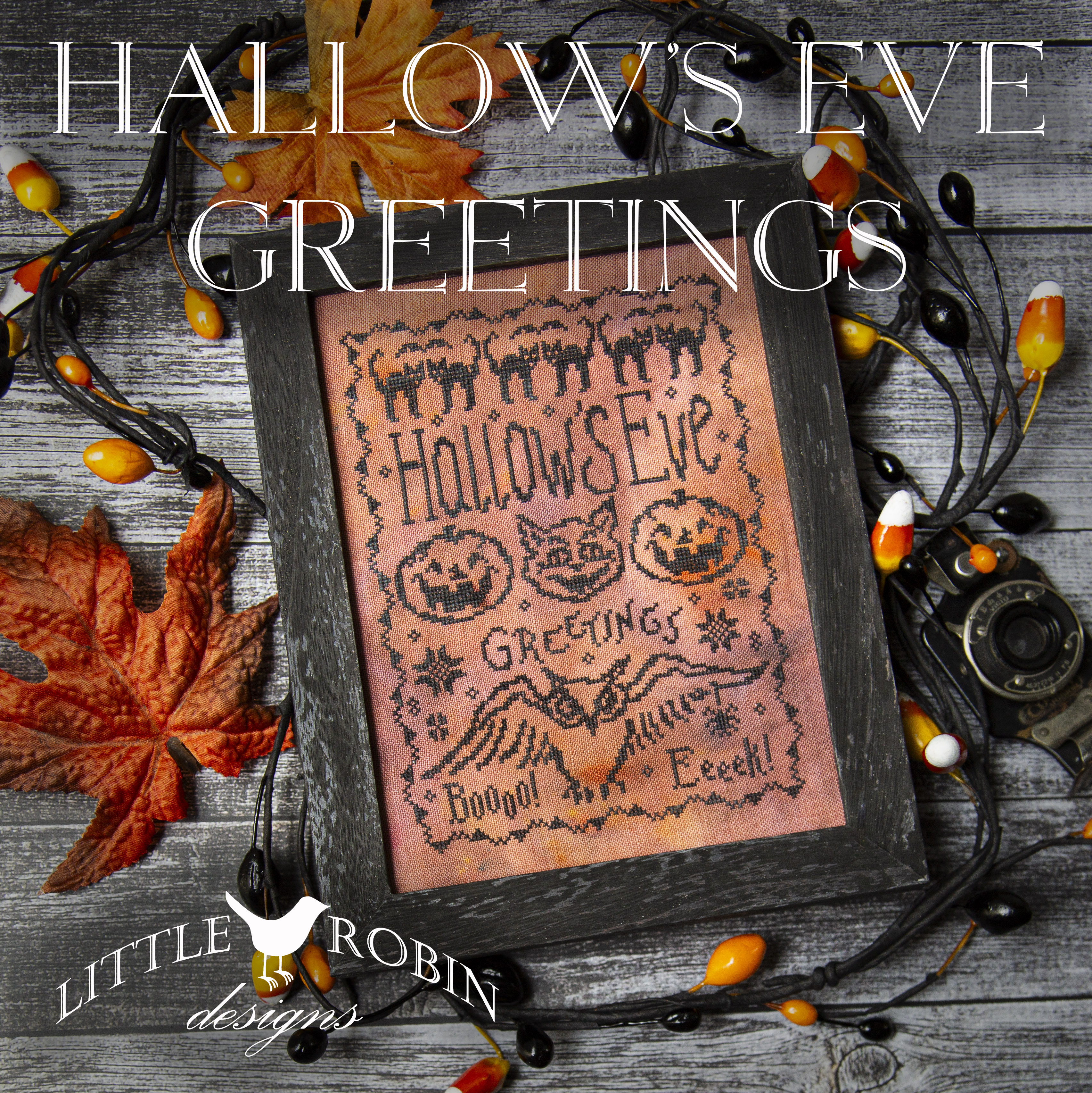 Hallow's Eve Greetings - Halloween Cross Stitch Pattern