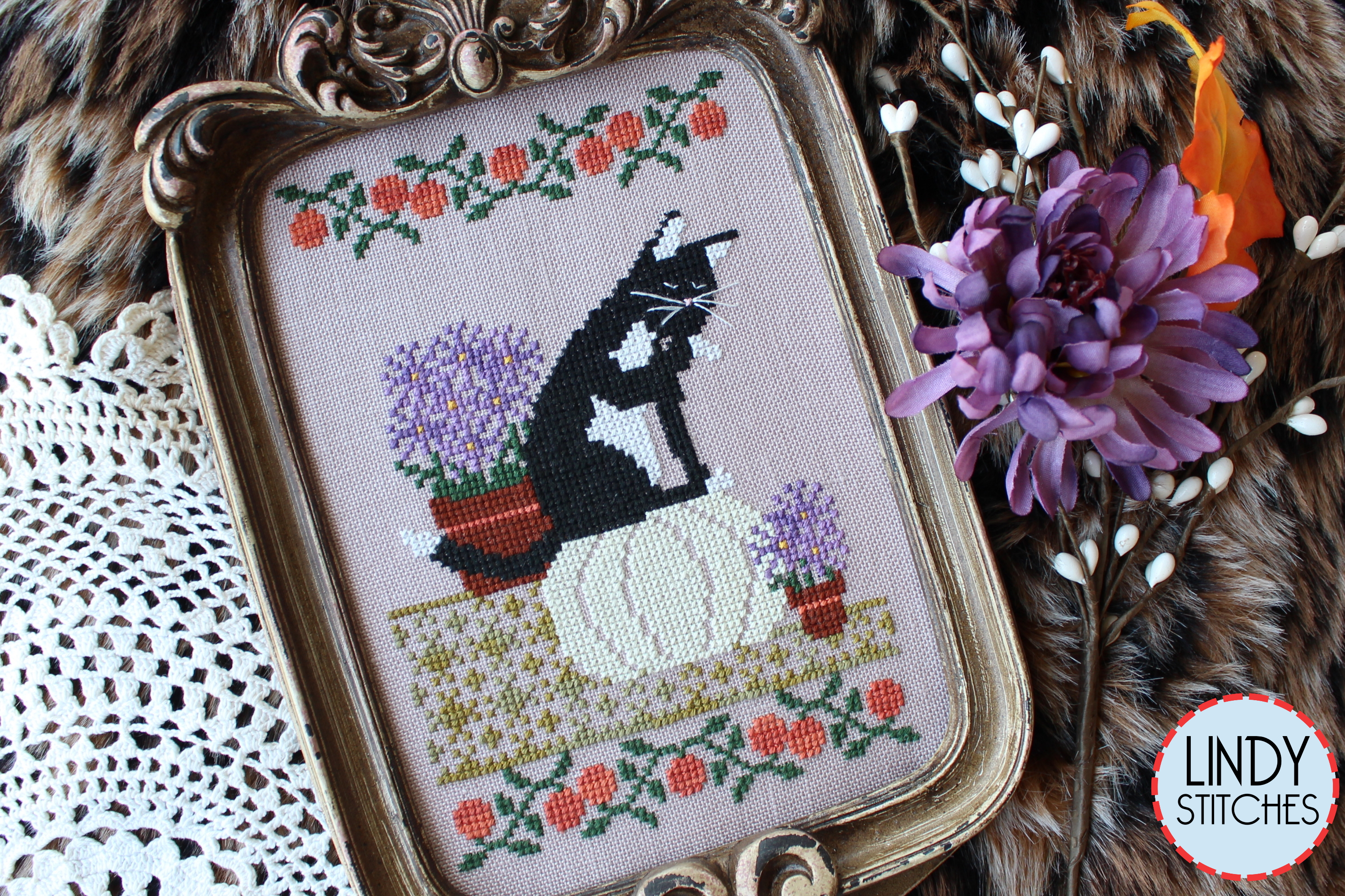 Bathing In The Asters - Cross Stitch Pattern