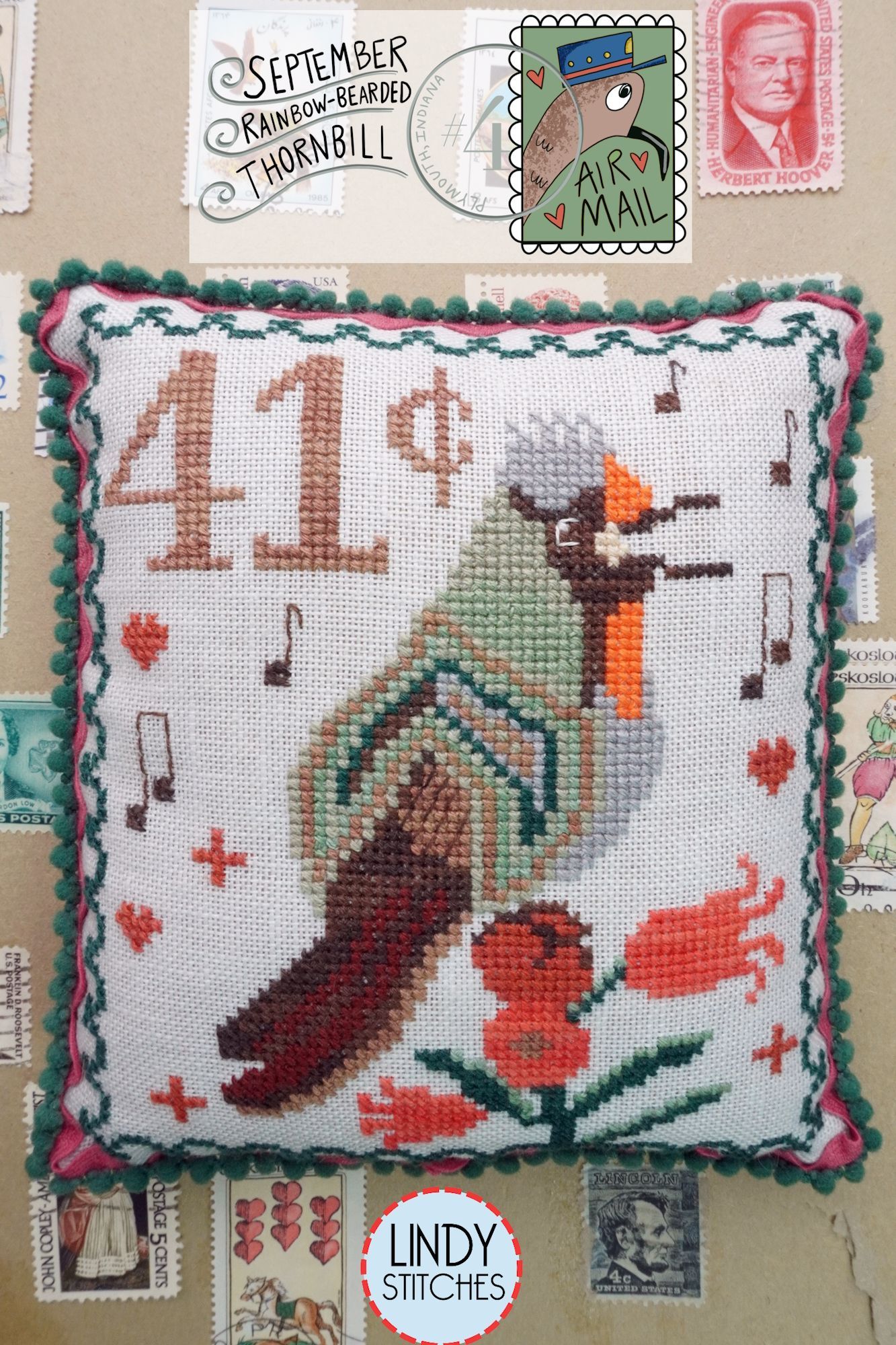 September Rainbow Bearded Thornbill - Cross Stitch Pattern