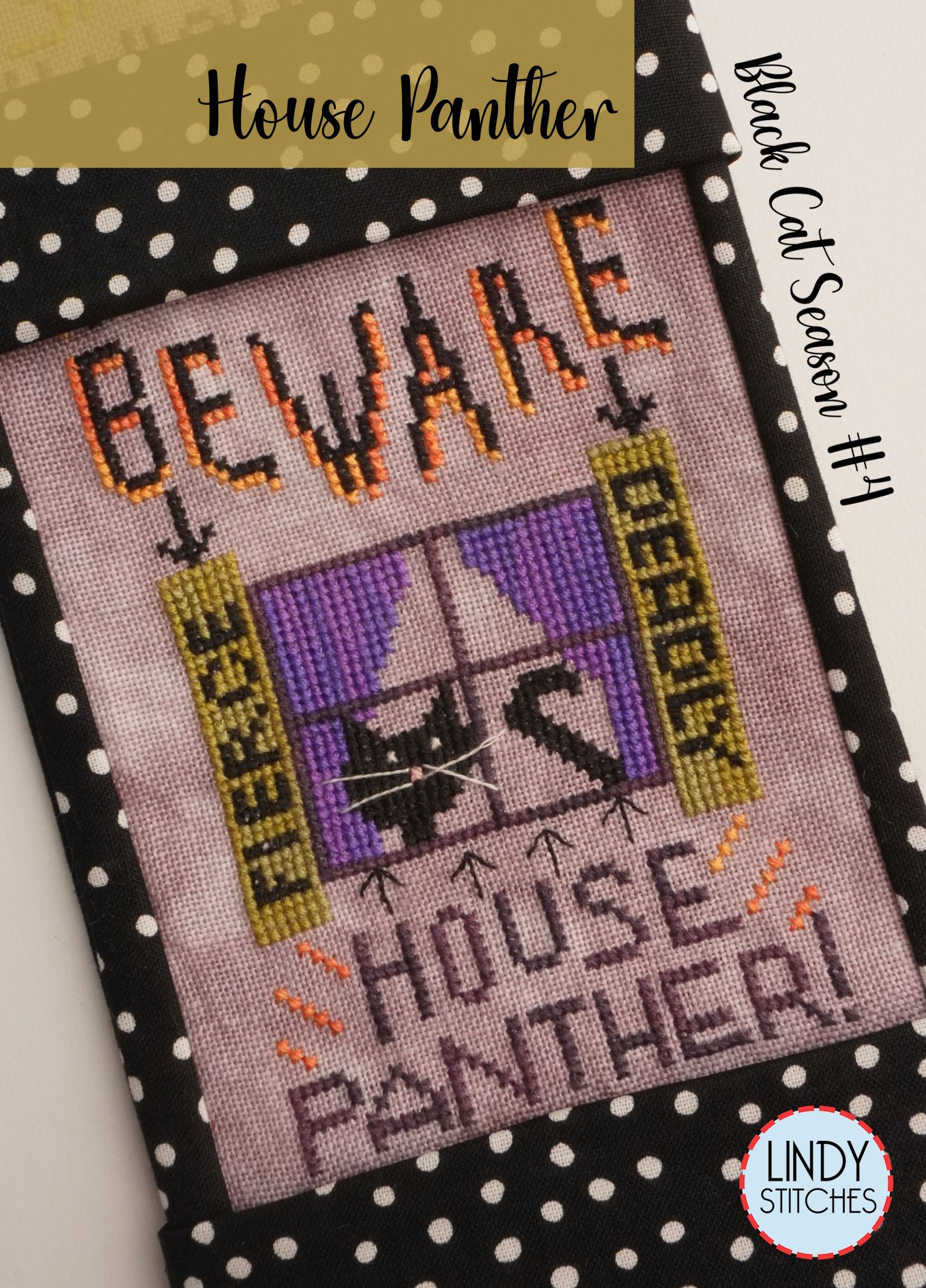 House Panther- Halloween - Cross Stitch Pattern