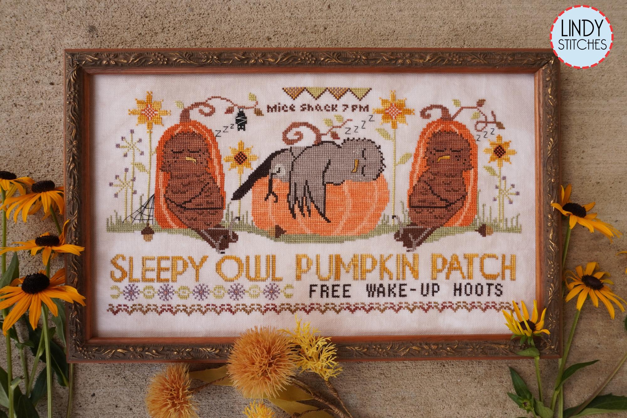 Sleepy Owl Pumpkin Patch- Cross Stitch Pattern