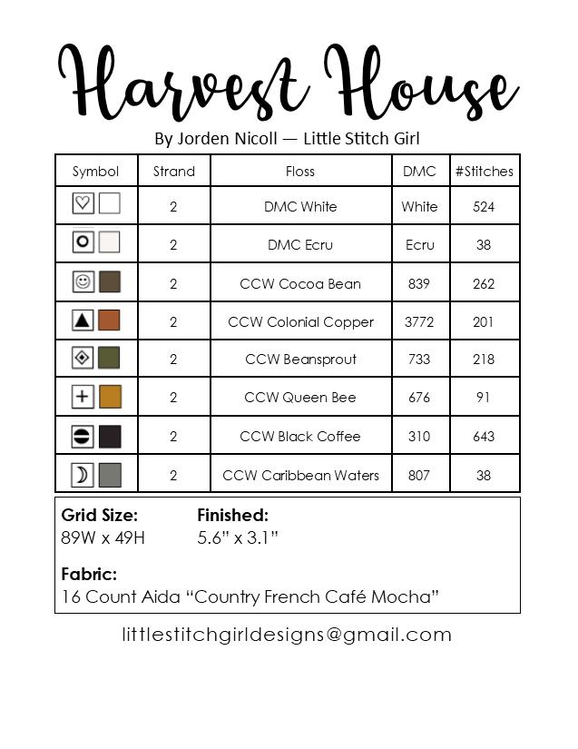 Harvest House - Autumn Cross Stitch Pattern