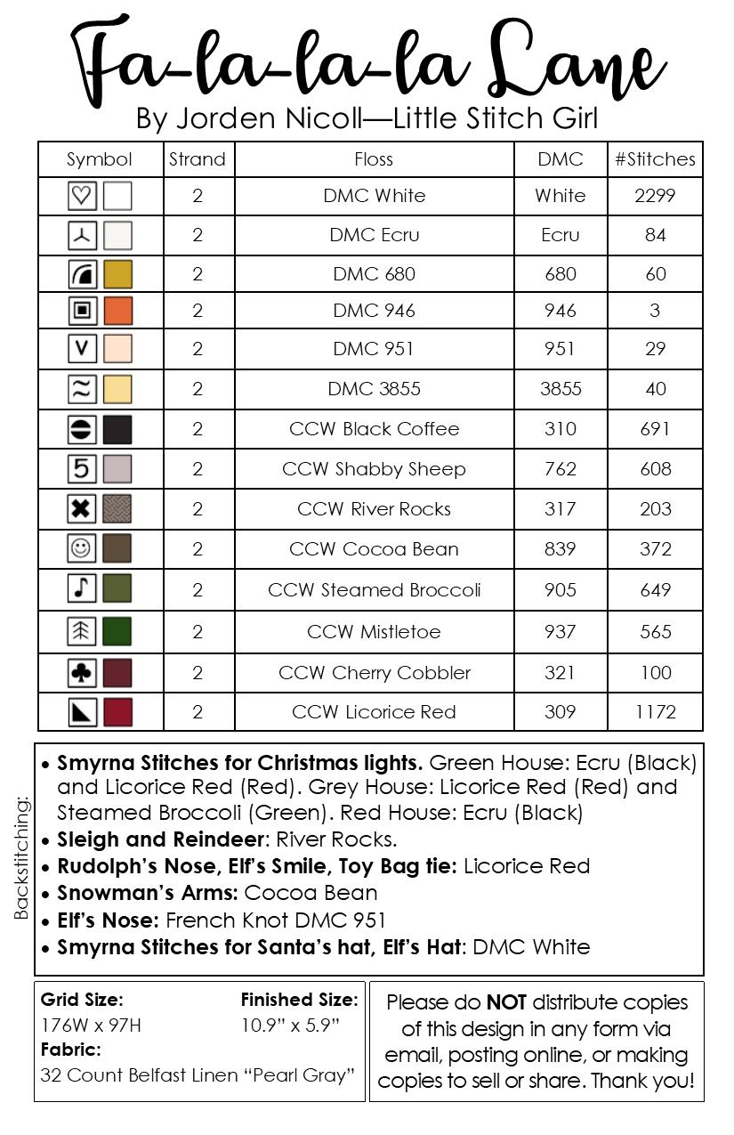 Fa-la-la-la Lane - Christmas Cross Stitch Pattern