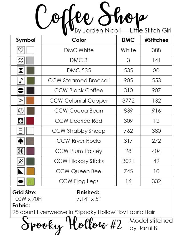 Coffee Shop - Spooky Hollow 2 - Cross Stitch Pattern