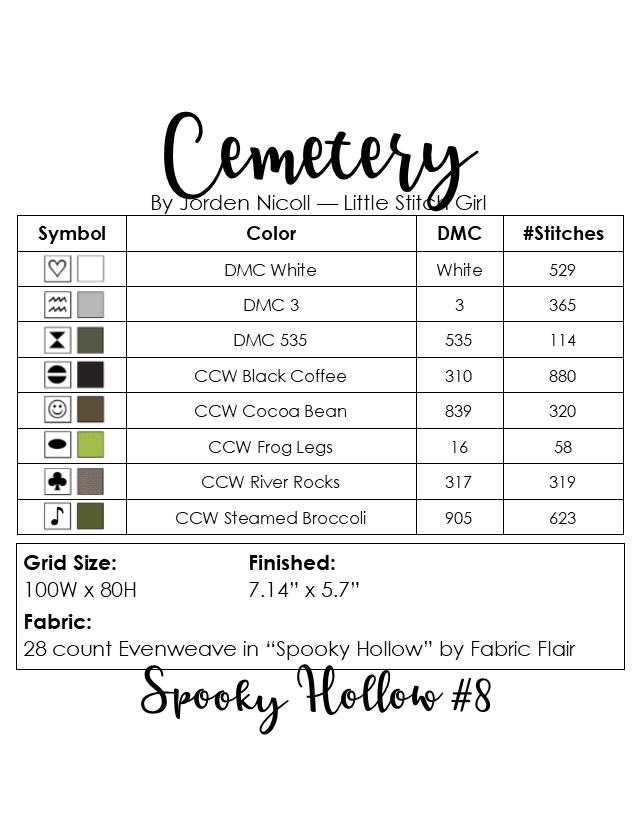 Cemetery - Spooky Hollow 8 - Cross Stitch Pattern