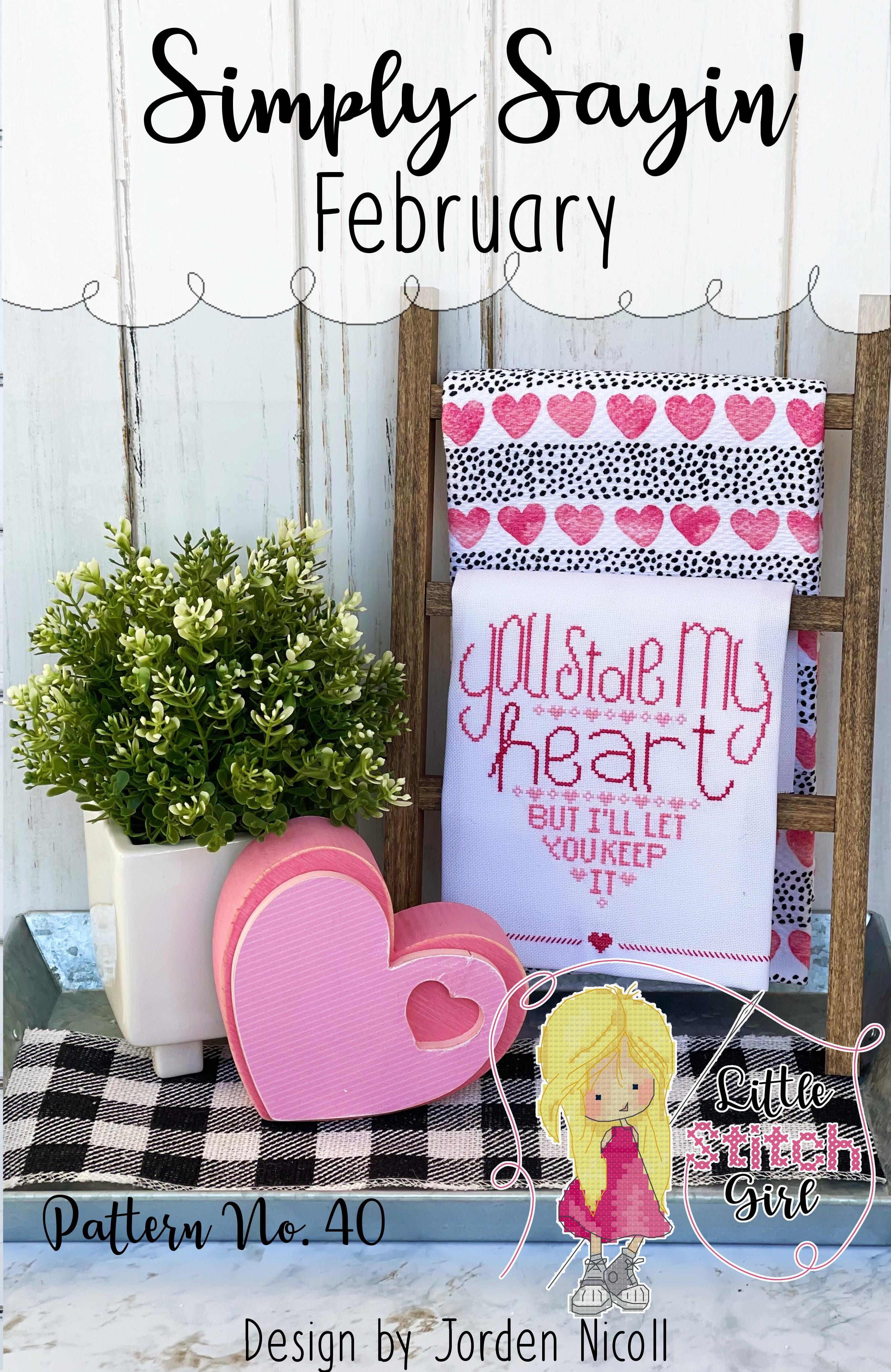 Simply Sayin' February - Valentines Cross Stitch Pattern
