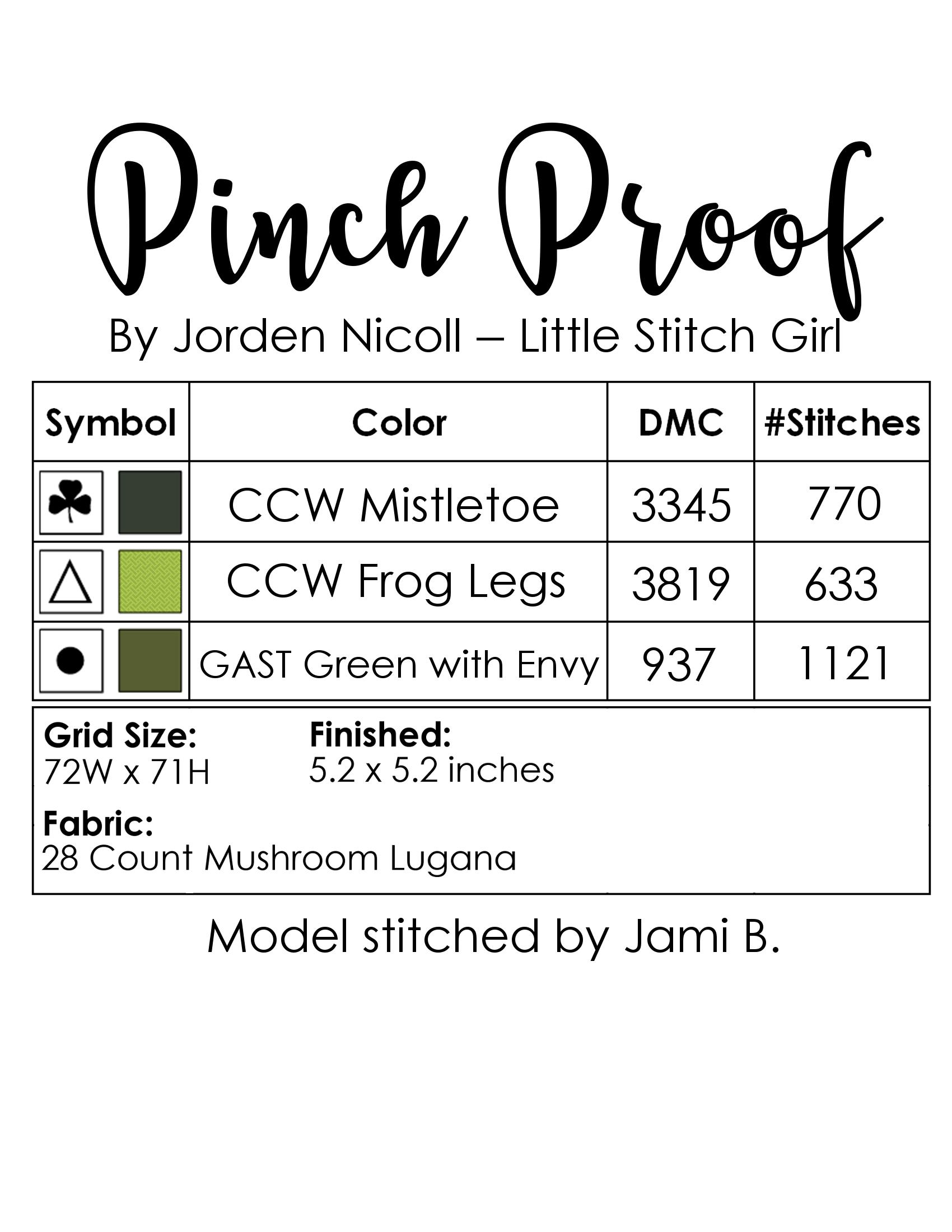 Pinch Proof - Cross Stitch Pattern
